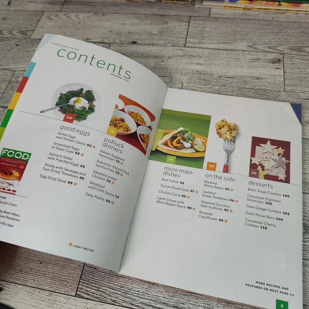 Everyday Food Magazine Cookbook Booklet Dec 2003 Y2K Recipes inc cozy casseroles